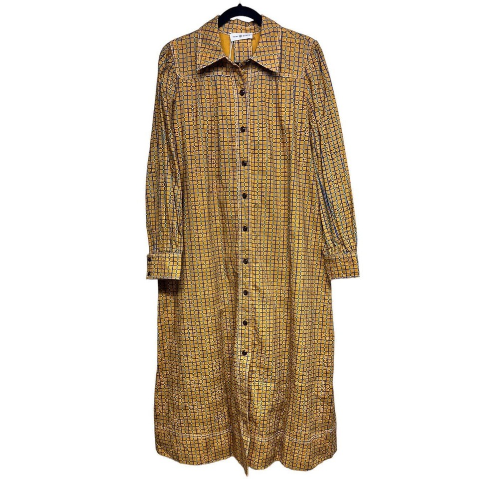 Tory Burch Broderie Anglaise Printed‎ Artist Dress Yellow Women’s Size 12